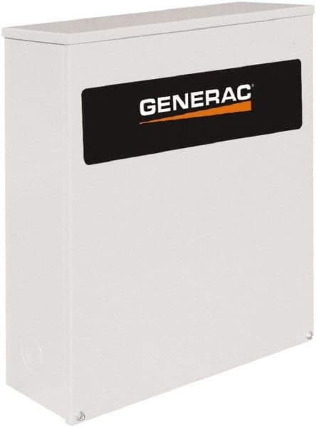 Generac Power - 3 Phase, 277/480 Input Volt, 400 Amp, Automatic Transfer Switch - 3R NEMA Rated, Steel, 30.1 Inch Wide x 13.1 Inch Deep x 48.1 Inch High, Automatic Exerciser, Electrically Operated, IEC 60947-6-1 - USA Tool & Supply