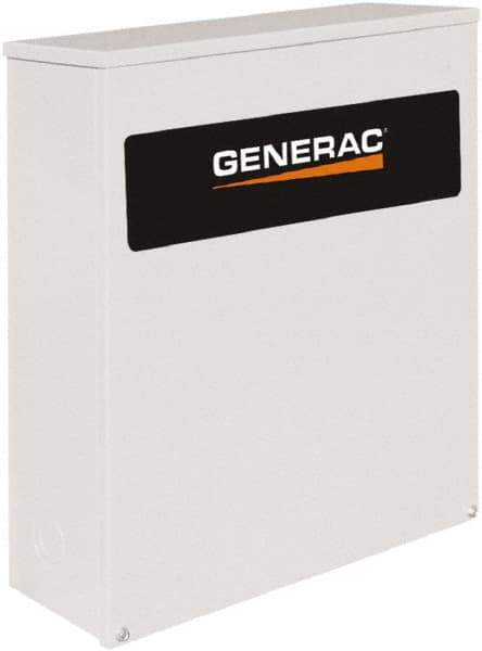 Generac Power - 3 Phase, 120/240 Input Volt, 100 Amp, Automatic Transfer Switch - 3R NEMA Rated, Aluminum, 20.2 Inch Wide x 7.1 Inch Deep x 24.1 Inch High, Automatic Exerciser, Electrically Operated - USA Tool & Supply