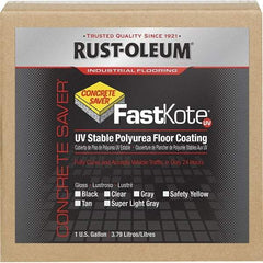 Rust-Oleum - 1 Gal Gray Gloss Finish Floor Coating - 400 Sq Ft per Gal, Interior/Exterior, <50 gL VOC Compliance - USA Tool & Supply