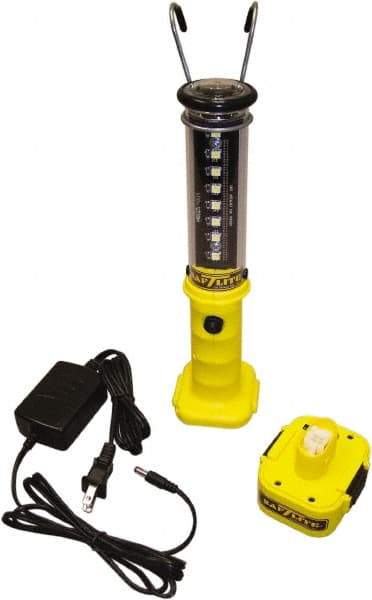 Made in USA - 100 VAC & 240 VAC, (8) 1/2, (1) 1 Watt, Cordless, LED Portable Handheld Work Light - 1 Head, Polycarbonate - USA Tool & Supply