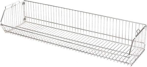 Quantum Storage - 14" Wide, Open Shelving Accessory/Component - Chrome, Chrome Finish, 48" Long, Use with Wire Shelving Units - USA Tool & Supply