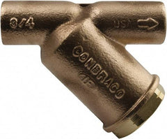 Conbraco - 1" Pipe, C x C Ends, Lead Free Bronze Y-Strainer - 400 psi Pressure Rating, 400 psi WOG Rating, 0 psi WSP Rating - USA Tool & Supply