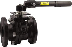 Conbraco - 10" Pipe, Standard Port, Cast Iron Standard Ball Valve - Bi-Directional, Flanged x Flanged Ends, Gear Handle, 200 WOG, 125 WSP - USA Tool & Supply