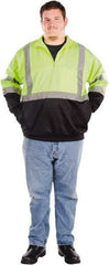 Utility Pro Wear - Size 5XL High Visibility Sweatshirt - Yellow, Black, Polyester & Teflon, Zipper Closure, 62 to 64" Chest - USA Tool & Supply
