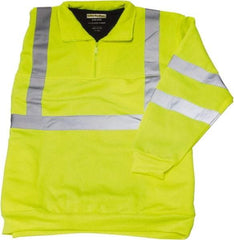 Utility Pro Wear - Size L High Visibility Sweatshirt - Yellow, Polyester & Teflon, Zipper Closure, 42 to 44" Chest - USA Tool & Supply