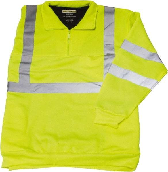 Utility Pro Wear - Size 5XL High Visibility Sweatshirt - Yellow, Polyester & Teflon, Zipper Closure, 62 to 64" Chest - USA Tool & Supply