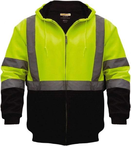 Utility Pro Wear - Size 3XL Cold Weather & High Visibility Sweatshirt - Yellow, Black, Polyester & Teflon, Zipper Closure, 54 to 56" Chest - USA Tool & Supply