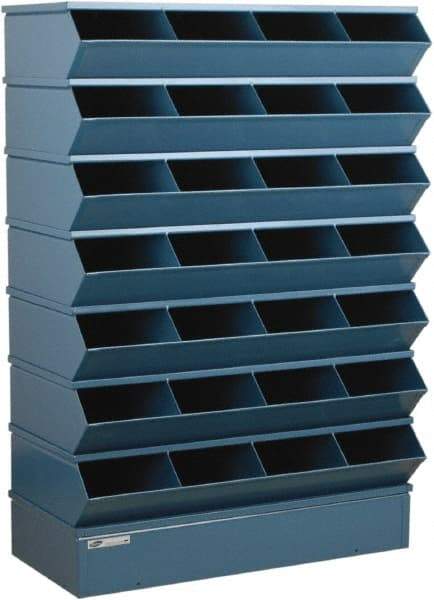 Stackbin - 7 Bin, Shelving Unit with Openings & Base - 37" Wide x 58-1/2" High - USA Tool & Supply