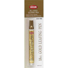 Krylon - 0.33 oz Gold Metallic Finish Paint Pen - Leafing, Direct to Metal, 875 gL VOC Compliance - USA Tool & Supply