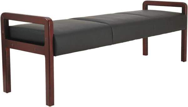 ALERA - Black & Mahogany Leather Reception Lounge - 65-3/4" Wide x 22.88" High - USA Tool & Supply