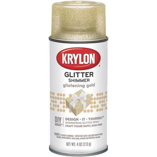 Krylon - Glistening Gold, Glitter, Craft Paint Spray Paint - 4 oz Container - USA Tool & Supply