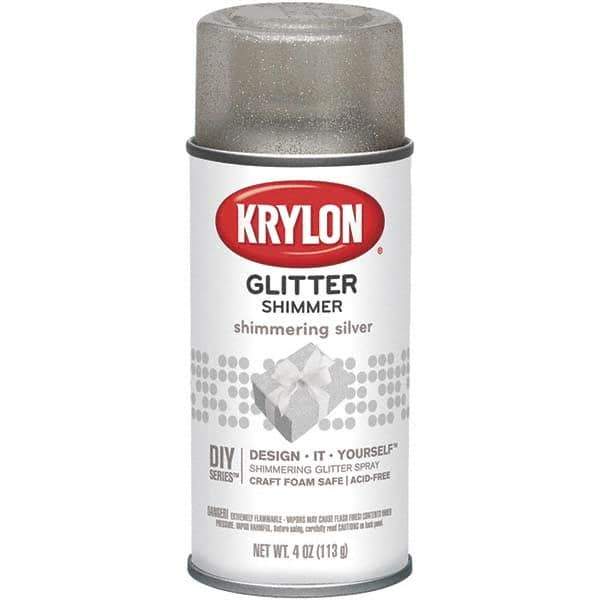 Krylon - Shimmering Silver, Glitter, Craft Paint Spray Paint - 4 oz Container - USA Tool & Supply