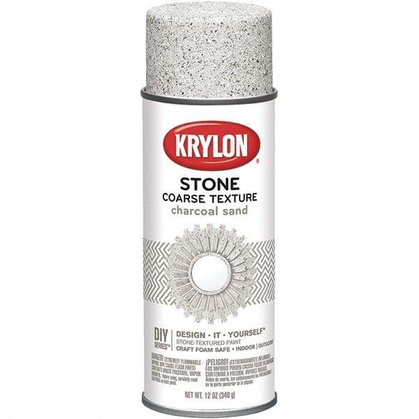Krylon - Charcoal Sand, Textured, Craft Paint Spray Paint - 12 oz Container - USA Tool & Supply