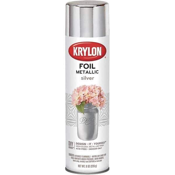 Krylon - Silver Foil, Gloss, Metallic Spray Paint - 8 oz Container - USA Tool & Supply