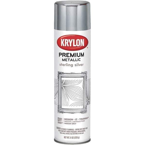Krylon - Sterling Silver, Gloss, Metallic Spray Paint - 8 oz Container - USA Tool & Supply
