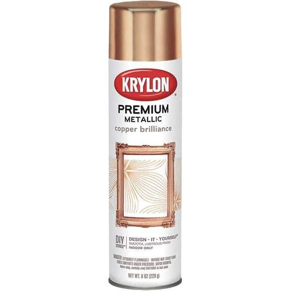 Krylon - Copper Brilliance (Color), Gloss, Metallic Spray Paint - 8 oz Container - USA Tool & Supply