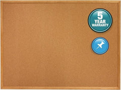 Quartet - 24" Wide x 18" High Open Cork Bulletin Board - Natural (Color) - USA Tool & Supply