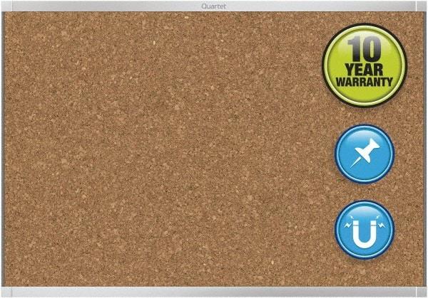 Quartet - 48" Wide x 36" High Open Cork Bulletin Board - Natural (Color) - USA Tool & Supply