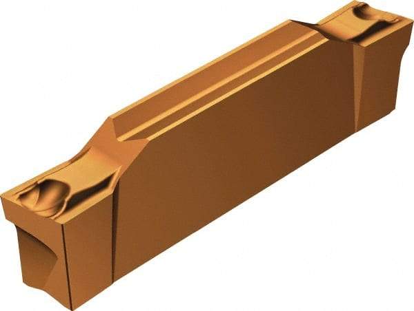Sandvik Coromant - L123F2F CS 1125 Grade, 0.0984" Cutting Width, Carbide Cutoff Insert - 10° Left Hand Lead Angle, 0.0039" Cnr Rad, TiAlN Coated - USA Tool & Supply