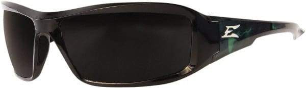 Edge Eyewear - Smoke Lenses, Framed Polarized Glasses - Scratch Resistant, Black Nylon Frame, Size Universal, Wrap Around - USA Tool & Supply