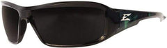Edge Eyewear - Smoke Lenses, Framed Polarized Glasses - Scratch Resistant, Black Nylon Frame, Size Universal, Wrap Around - USA Tool & Supply