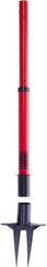 Banner Stakes - 22 to 42" High, 2-3/8" Pole Diam, Stanchion - 9" Base Diam, Removable Spike Nylon Base, Red Plastic Post, For Outdoor Use - USA Tool & Supply