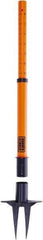 Banner Stakes - 22 to 42" High, 2-3/8" Pole Diam, Stanchion - 9" Base Diam, Removable Spike Nylon Base, Orange Plastic Post, For Outdoor Use - USA Tool & Supply