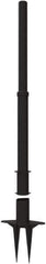 Banner Stakes - 22 to 42" High, 2-3/8" Pole Diam, Stanchion - 9" Base Diam, Removable Spike Nylon Base, Black Plastic Post, For Outdoor Use - USA Tool & Supply