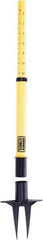 Banner Stakes - 22 to 42" High, 2-3/8" Pole Diam, Stanchion - 9" Base Diam, Removable Spike Nylon Base, Yellow Plastic Post, For Outdoor Use - USA Tool & Supply