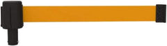 Banner Stakes - 6.61" High x 15' Long x 2-1/2" Wide Retractable Barrier Belt - Plastic & Polyester, Matte Finish, Orange, Use with Banner Stakes Plus Stanchion, Banner Stakes Plus Base - USA Tool & Supply