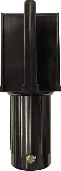 Banner Stakes - 5.54" High x 2" Long x 2" Wide Barrier Receiver Head - Plastic, Matte Finish, Black, Use with Banner Stakes Plus Stanchion - USA Tool & Supply