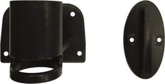 Banner Stakes - 3.49" High x 2" Long x 1" Wide Wall Mount Barrier - Plastic, Matte Finish, Black, Use with Banner Stakes Plus Banner Head - USA Tool & Supply