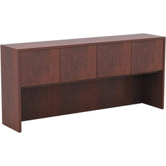 ALERA - 70.63" Long x 35-1/2" High x 15" Deep, Kneespace Credenza - Medium Cherry, Woodgrain Laminate - USA Tool & Supply