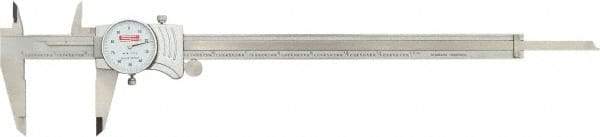 SPI - 0" to 12" Range, 0.001" Graduation, 0.1" per Revolution, Dial Caliper - White Face, 2.5" Jaw Length, Accurate to 0.002" - USA Tool & Supply
