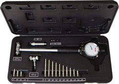 SPI - 15 Anvil, 1.4 to 6" Dial Bore Gage Set - 0.0005" Graduation, 6" Gage Depth, Accurate to 0.0005", Carbide Contact Point - USA Tool & Supply