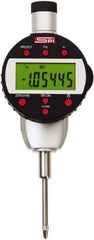 SPI - 0 to 1" Range, 0.00005" Graduation, Electronic Drop Indicator - Flat & Center Lug Back, Accurate to 0.0002", English & Metric System, LCD Display - USA Tool & Supply