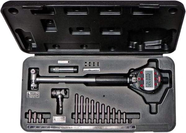 SPI - 1.4 to 6", 6" Deep, Electronic Bore Gage - Up to 0.0005" Accuracy, 0.00005" Resolution, Data Output, Includes Indicator - USA Tool & Supply