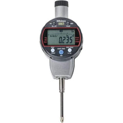 Mitutoyo - 0 to 1" Range, 0.001mm Graduation, Electronic Drop Indicator - Flat Back, Accurate to 0.0001", Metric System, LCD Display - USA Tool & Supply