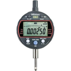 Mitutoyo - 0 to 1/2" Range, 0.001mm Graduation, Electronic Drop Indicator - Flat Back, Accurate to 0.0001", Inch & Metric System, LCD Display - USA Tool & Supply