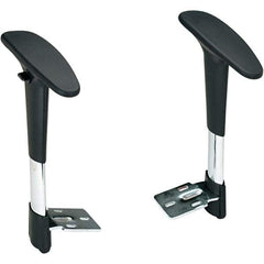 Safco - Black/Chrome Adjustable Arms - For Safco Metro Chairs Collection, Safco Metro Extended Height Chairs - USA Tool & Supply