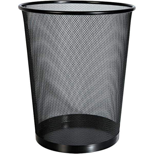 Universal One - Black Wastebasket - Use with Office Supplies - USA Tool & Supply