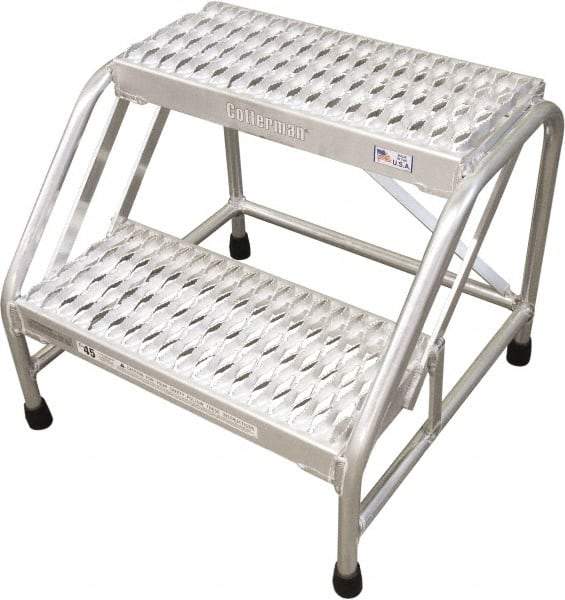 Cotterman - 20" 2 Step Stand - Step Platform, 500 Lb Capacity, 20" Platform Height, 23" Base Width x 22" Base Depth, Grip Strut - USA Tool & Supply