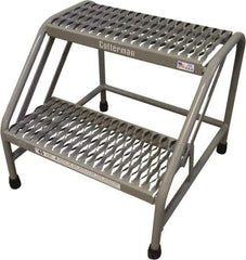 Cotterman - 20" 2 Step Stand - Step Platform, 500 Lb Capacity, 20" Platform Height, 23" Base Width x 22" Base Depth, Grip Strut - USA Tool & Supply