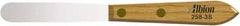 Albion Engineering - 5/8" Wide Spring Blade Stainless Steel Spatula - Flexible, Straight Hardwood Handle, 4" OAL - USA Tool & Supply