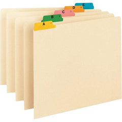 SMEAD - 8-1/2 x 11" 25 Tabs, Unpunched, Preprinted Numeric Divider - Blue, Yellow, Green Tabs, Manila Folder - USA Tool & Supply