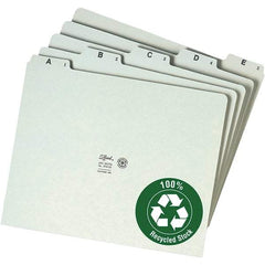 SMEAD - 8-1/2 x 11" 25 Tabs, Unpunched, Preprinted Numeric Divider - Green - USA Tool & Supply
