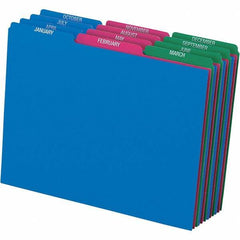 Pendaflex - 8-1/2 x 11" 12 Tabs, Unpunched, Preprinted Divider - Assorted Color Tabs, Assorted Folder - USA Tool & Supply
