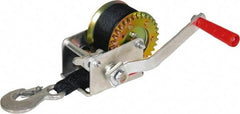 Buyers Products - 800 Lb Capacity, 26' Cable Length, Automotive Hand Winch with Single Gear - USA Tool & Supply