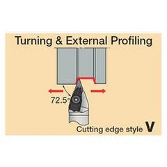 CVVNN2525M1607-RD - Turning Toolholder - USA Tool & Supply