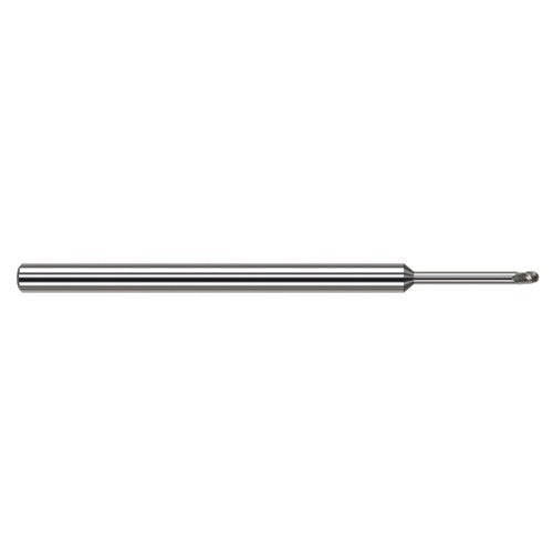 ‎1/32″ Dia. × 1/8″ Shank × 0.046″ DOC × 2-1/2″ OAL, Carbide Uncoated, Stub , 3 Flute, Ballnose End Mill - Exact Industrial Supply